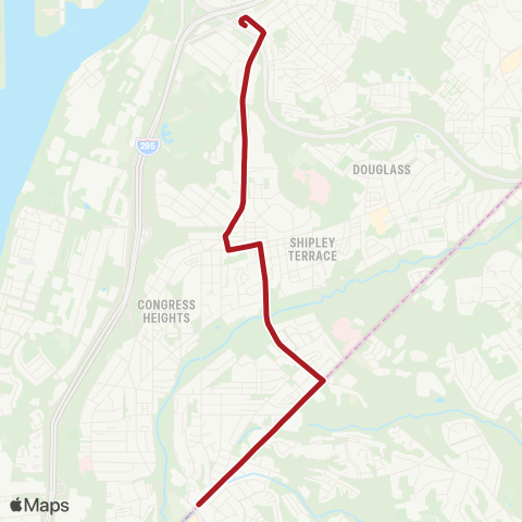 Metrobus Anacostia-Livingston map