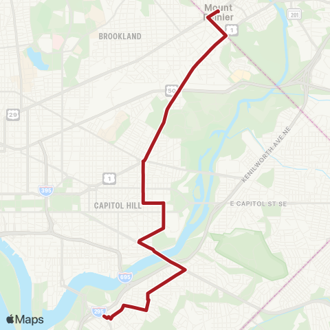 Metrobus Bladensburg Road-Anacostia map