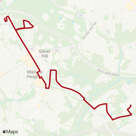 Metrobus Hillcrest Heights map