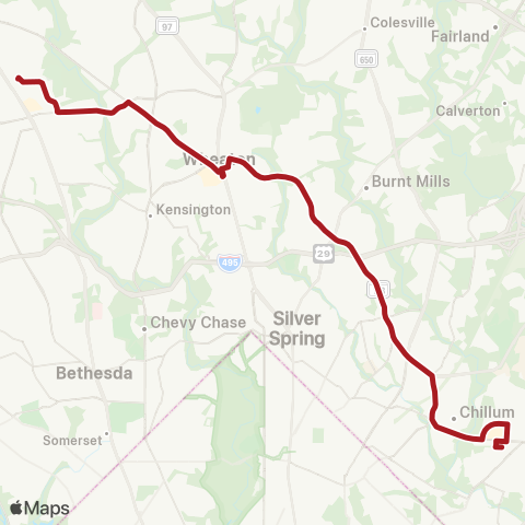 Metrobus Greenbelt-Twinbrook map