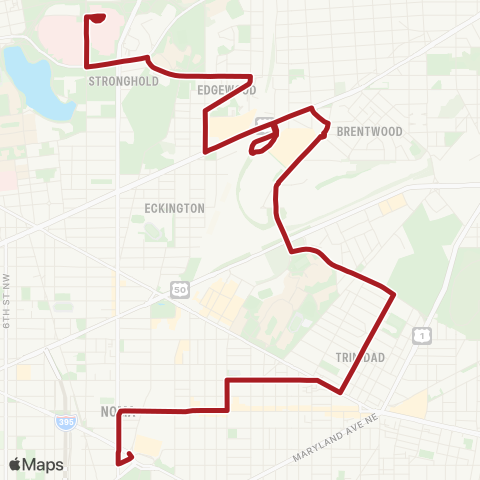 Metrobus Hospital Center map