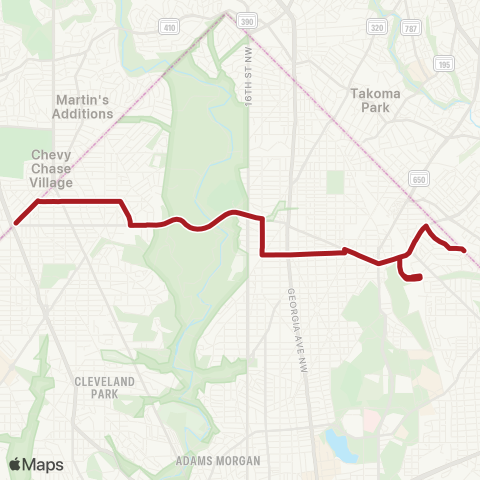 Metrobus Military Road-Crosstown map