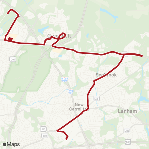 Metrobus Greenbelt Rd - Good Luck Rd map