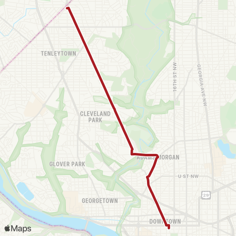 Metrobus Connecticut Ave map