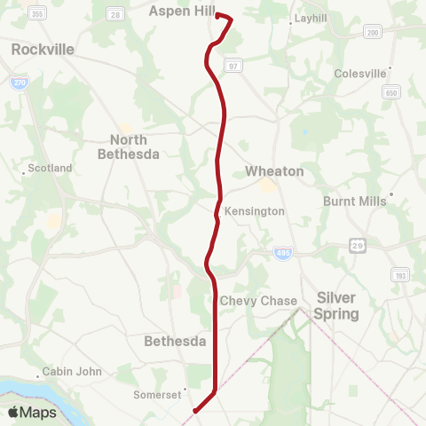 Metrobus Connecticut Ave-Maryland map