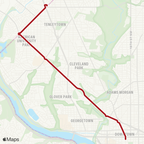 Metrobus Massachusetts Ave map