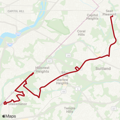 Metrobus Eastover-Addison Road map