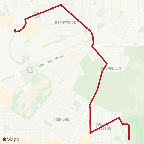 Metrobus Rhode Island Av-Carver Terr map