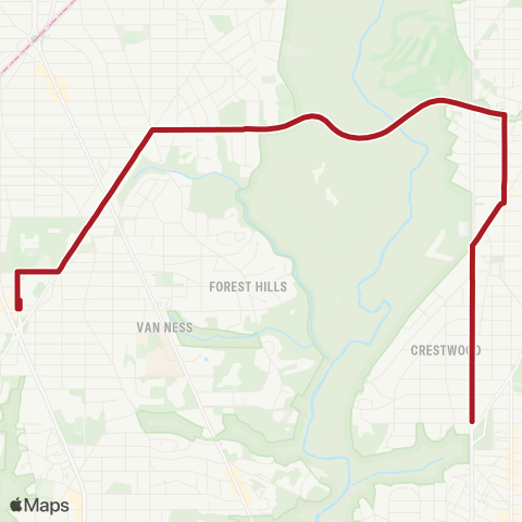 Metrobus Mt Pleasant - Tenleytown map