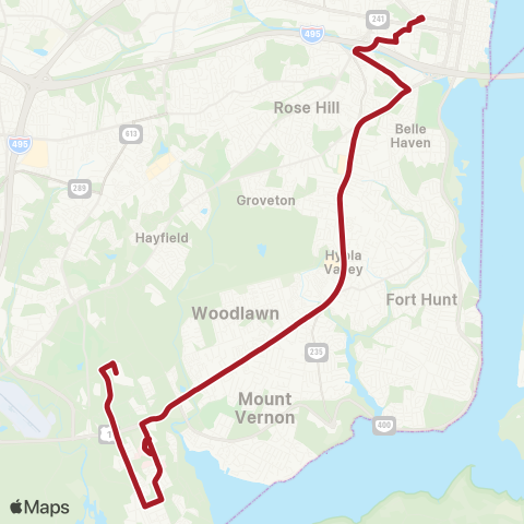 Metrobus Richmond Highway Express map