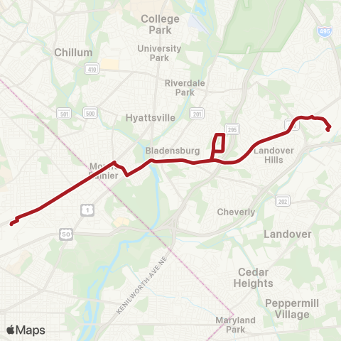 Metrobus Annapolis Road map