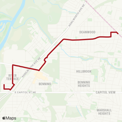 Metrobus Sheriff Road-River Terrace map