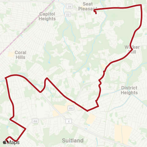 Metrobus District Heights-Suitland map