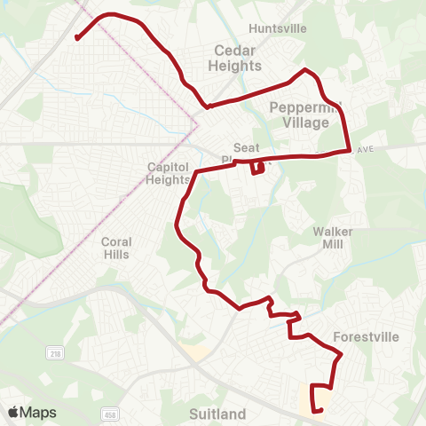 Metrobus District Heights - Seat Pleasant map