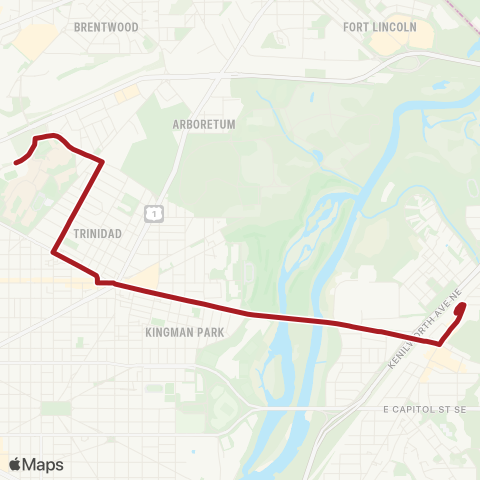 Metrobus Benning Road map