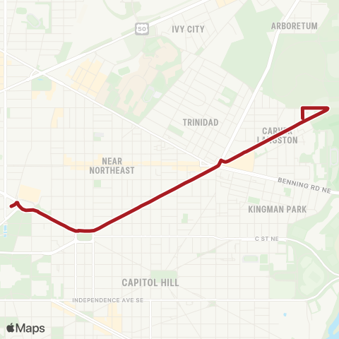 Metrobus Maryland Ave map