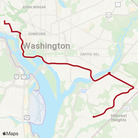 Metrobus Congress Hghts - Georgetown map