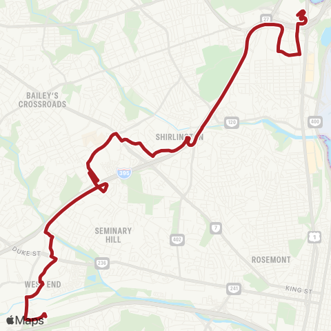 Metrobus Landmark-North Fairlington map