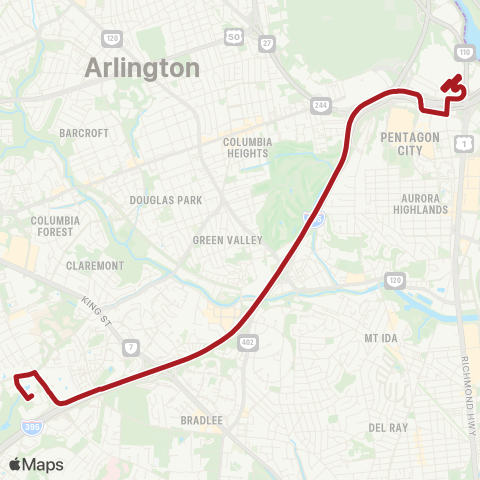 Metrobus Mark Center-Pentagon map