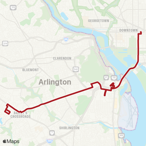 Metrobus Columbia Pike map