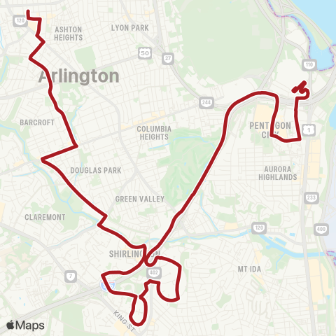 Metrobus Barcroft-South Fairlington map