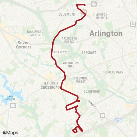 Metrobus Carlin Springs Road map