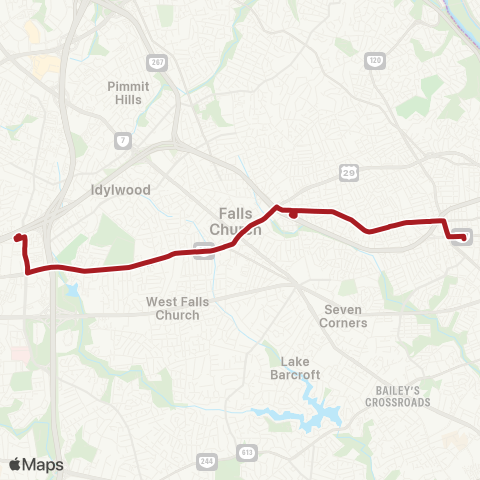 Metrobus Washington Blvd.-Dunn Loring map