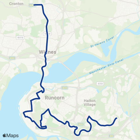 Warrington's Own Buses  map