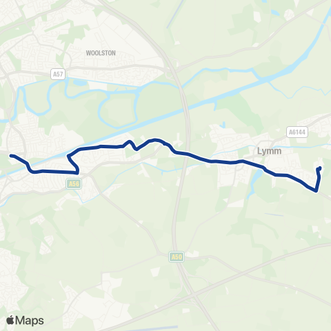 Warrington's Own Buses  map