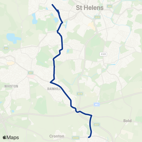 Warrington's Own Buses  map