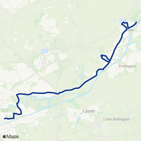 Warrington's Own Buses  map