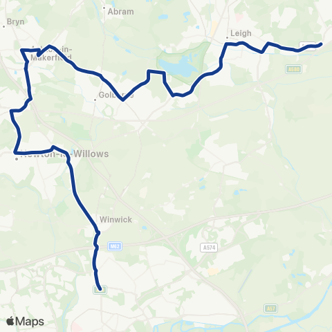 Warrington's Own Buses  map