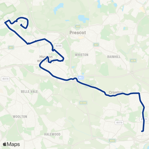 Warrington's Own Buses  map