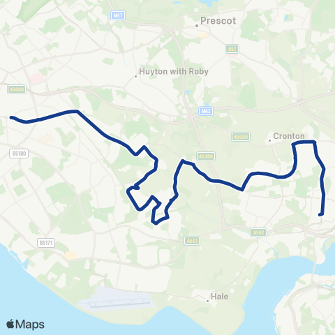 Warrington's Own Buses  map