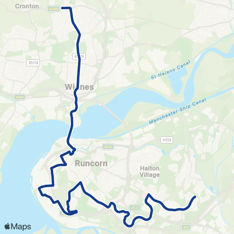 Warrington's Own Buses  map