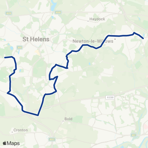 Warrington's Own Buses  map