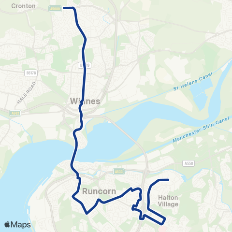 Warrington's Own Buses  map