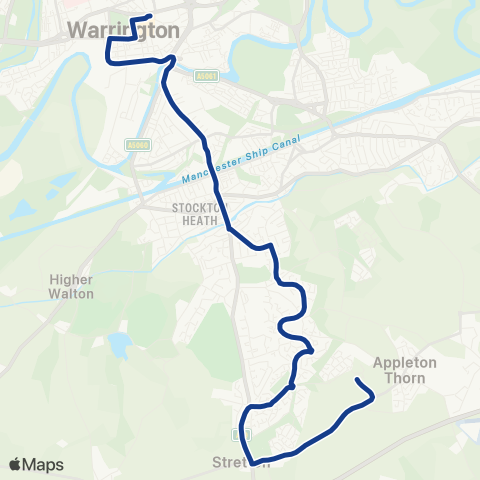 Warrington's Own Buses  map