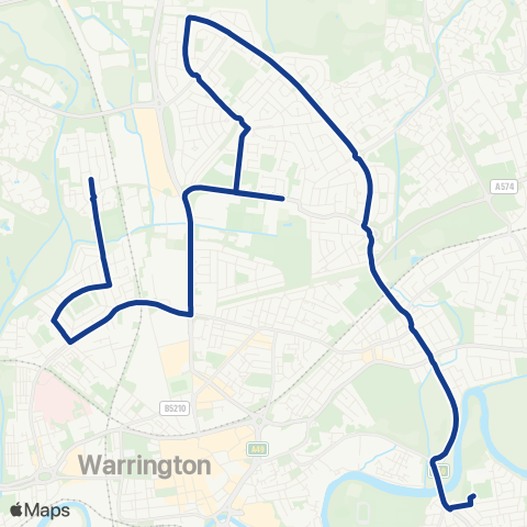 Warrington's Own Buses  map