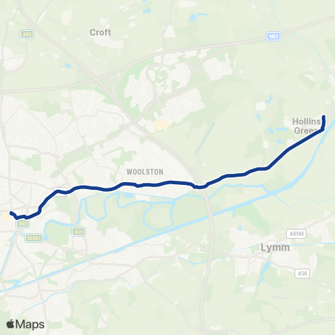 Warrington's Own Buses  map