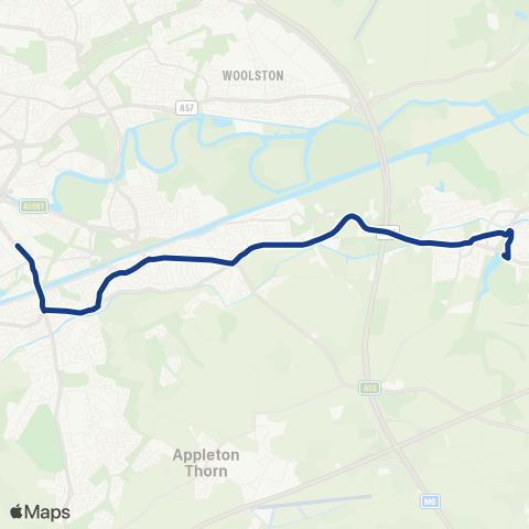 Warrington's Own Buses  map