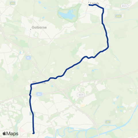 Warrington's Own Buses  map