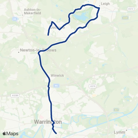 Warrington's Own Buses  map