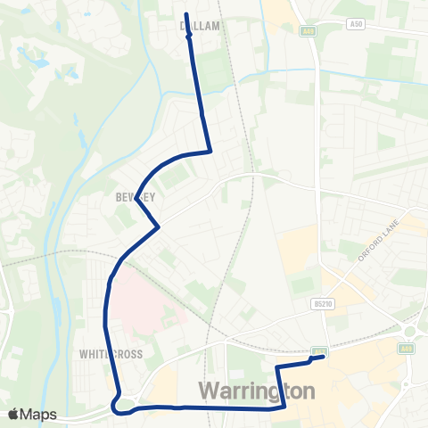 Warrington's Own Buses  map