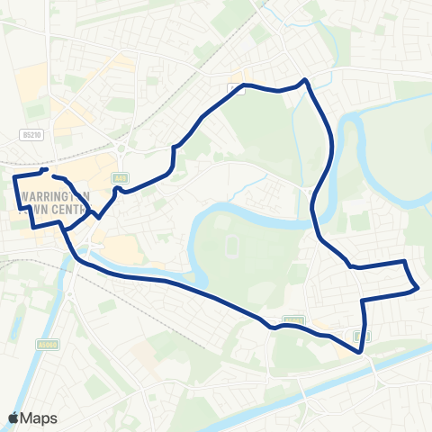 Warrington's Own Buses  map