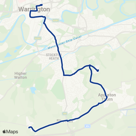 Warrington Borough Transport  map