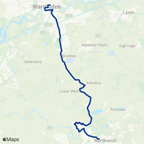 Warrington Borough Transport  map