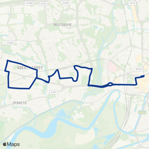 Warrington Borough Transport  map