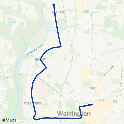 Warrington Borough Transport  map