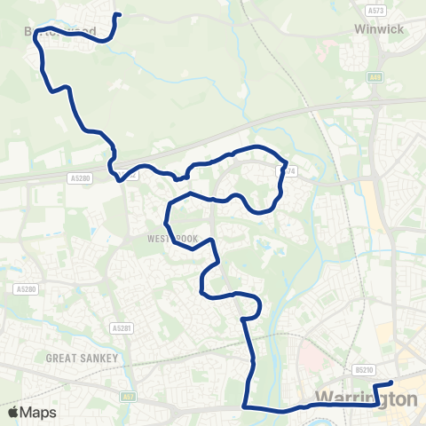 Warrington Borough Transport  map